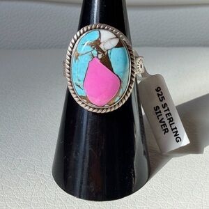 Sterling Silver Cotton Candy Dahlia Stone Ring